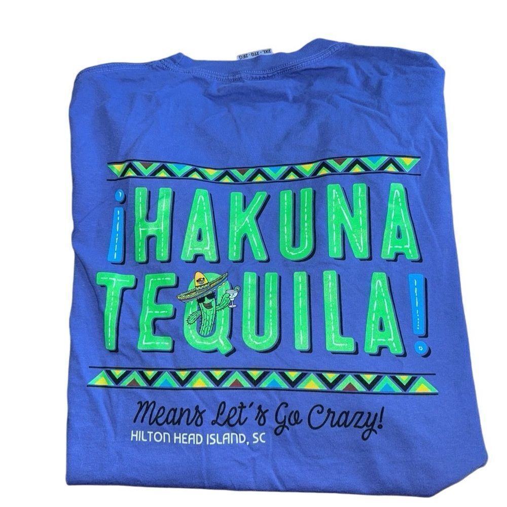 NWOT Comfort Colors - Hilton Head Island Hakuna Tequila! Destination Tee - 2XL
